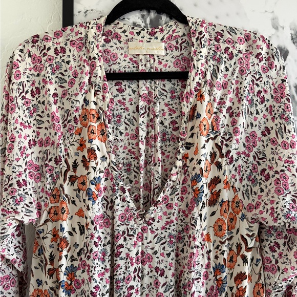Natalie Martin Fiore Pink Floral Long Sleeve Flowy Maxi Dress size Small - Picture 8 of 16